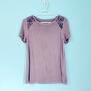 American Eagle Purple Soft & Sexy Short Sleeve Top (S)